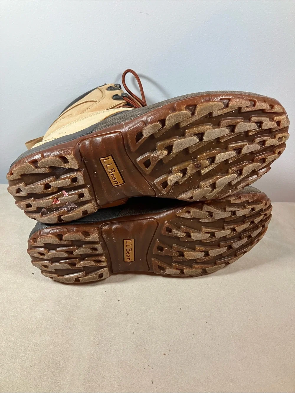 LL Bean Women's Primaloft Brown Duck Rain Boots Size 9 Med Waterproof Insulated